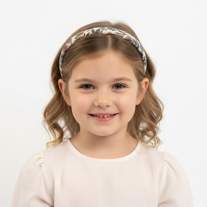 Bambina 6 anni primo piano con cerchietto cotone Flower