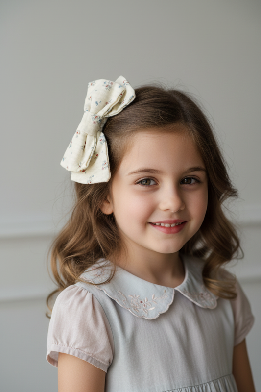 Bambina con Fiocco Écru grande