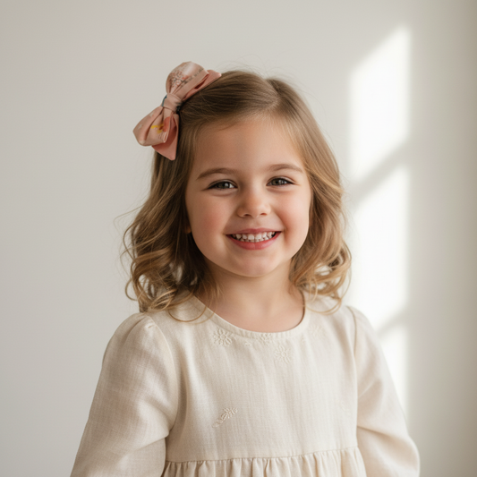 Bambina con Fiocco Rosa