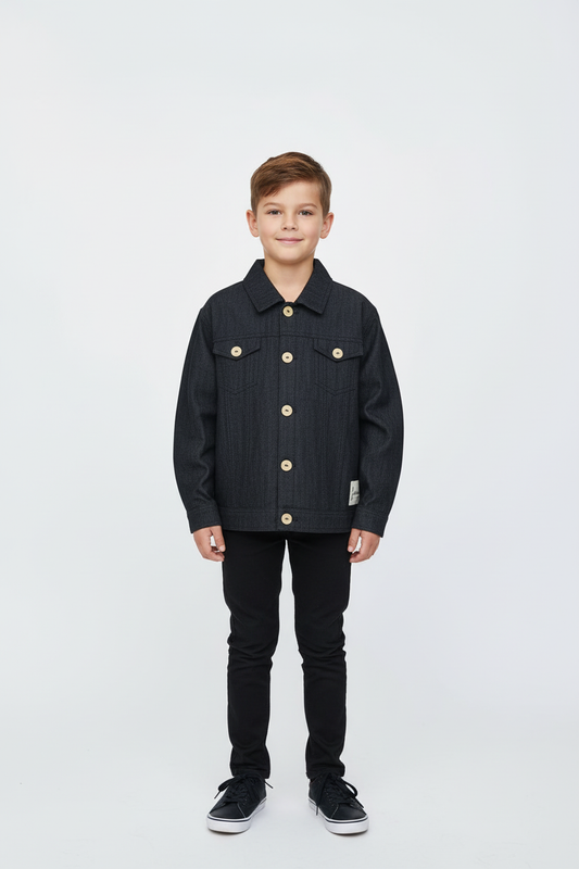 Bambino 6-8 anni giacca denim sfoderata frontale