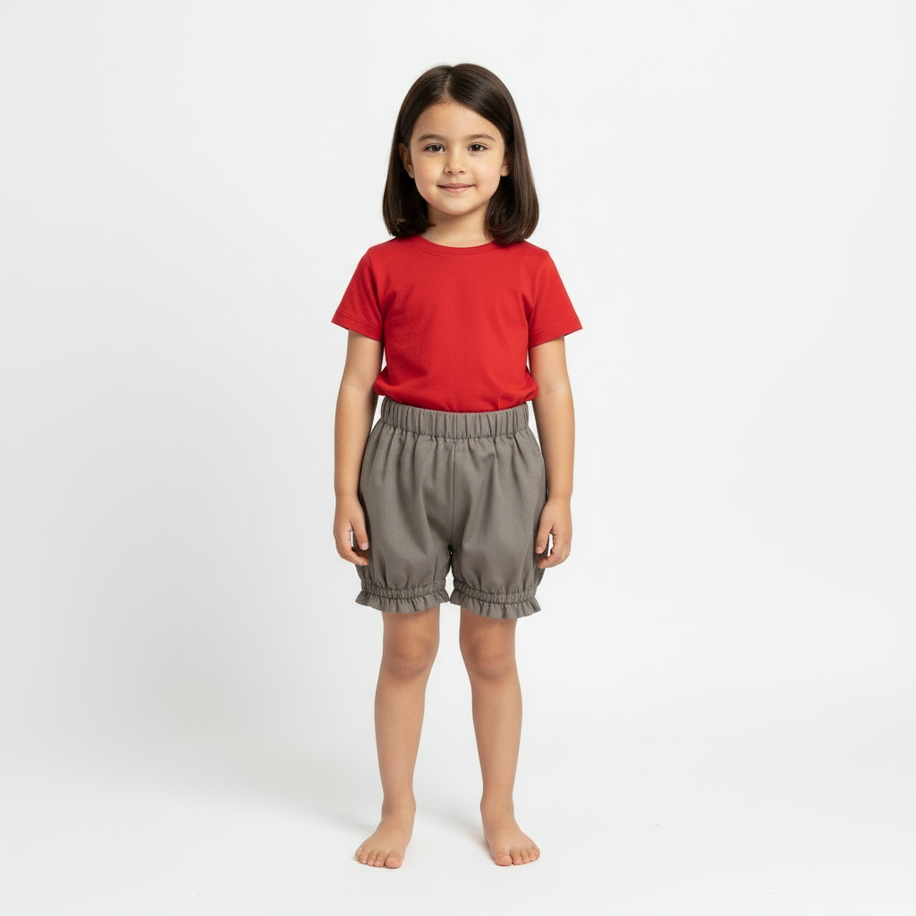 Pantaloncino a palloncino cenere vista frontale