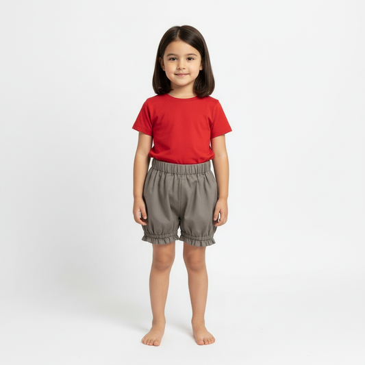 Pantaloncino a palloncino cenere vista frontale