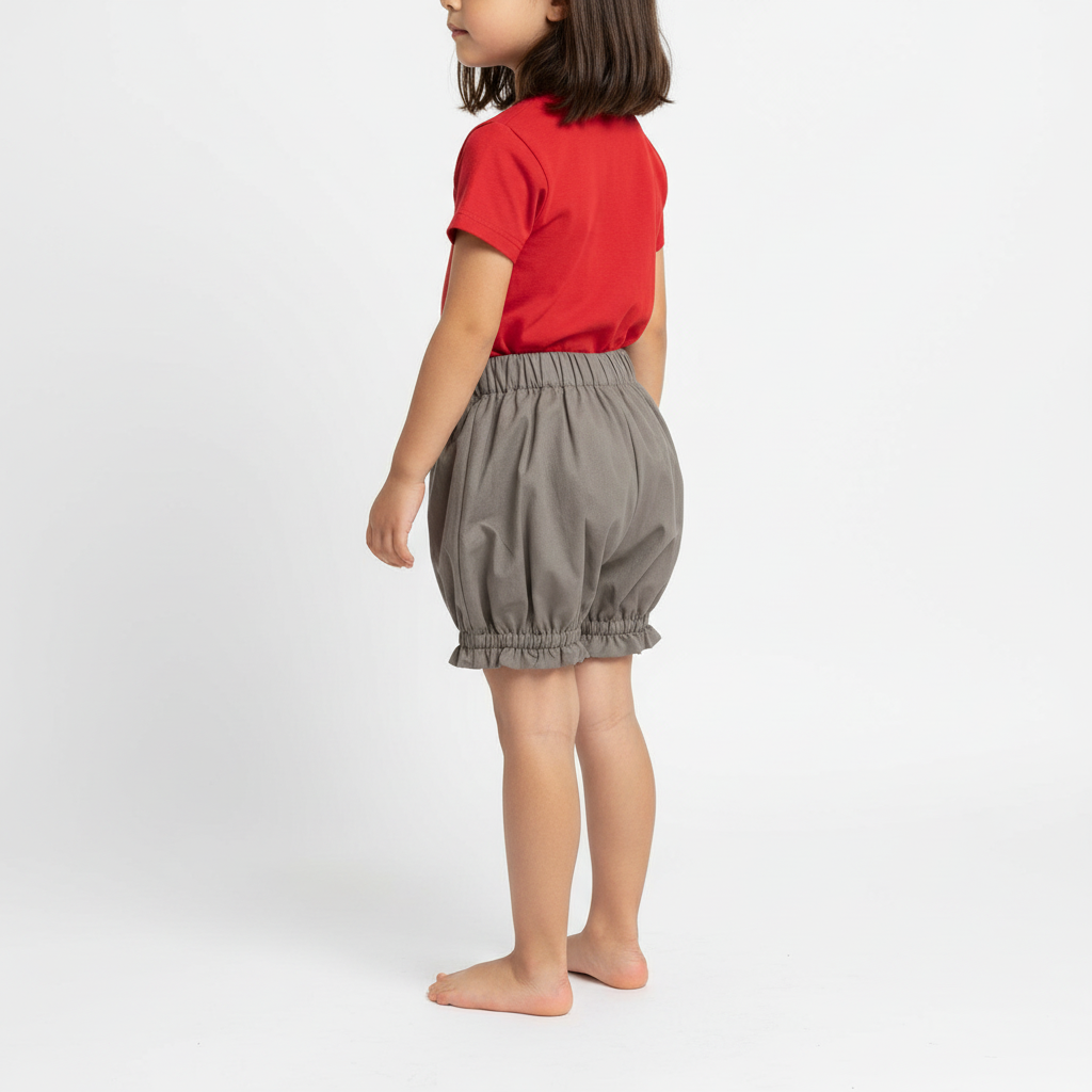 Pantaloncino a palloncino cenere vista tre quarti posteriore