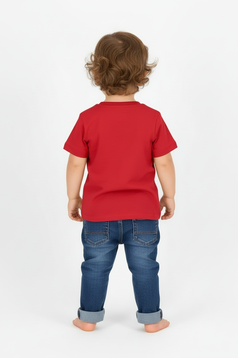 T-shirt bambino rossa retro