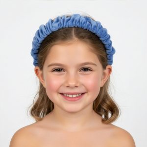 Farway Milano - Cerchietti in velluto - con bambina - Azzurro polvere e denim