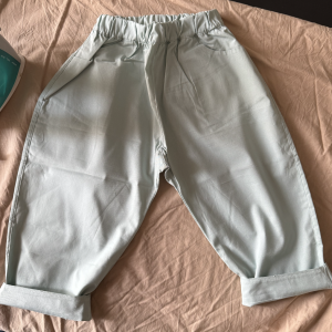 Pantalone Cropped in Popeline Panna