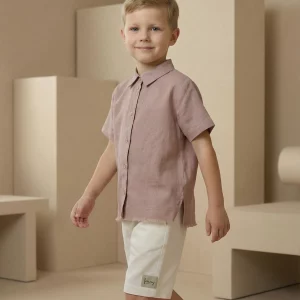 Camicia Capri manica corta Rosa cipria e nude In Action di Farway Milano