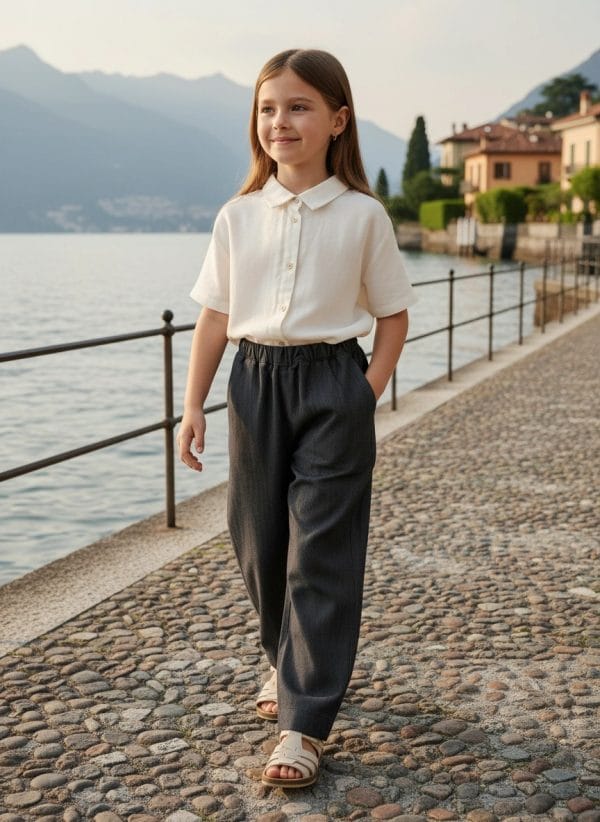 Pantalone denim Azzurro polvere e denim Weekend al lago di Farway Milano