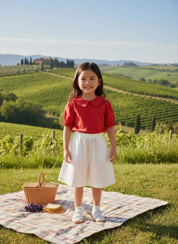 Pantaloncino Voile Nuovo Bianco puro Picnic al parco di Farway Milano