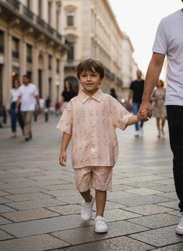 Camicia manica corta Giraffe Fantasie: animali Passeggiata con mamma e papa di Farway Milano