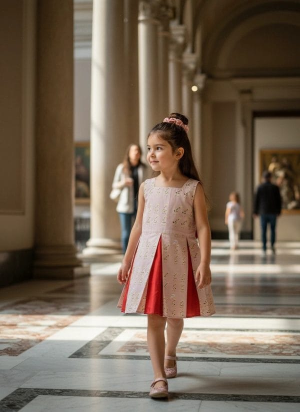 Abito Masha smanicato bicolore Giraffe Fantasie: animali Pomeriggio al museo di Farway Milano