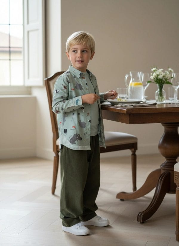 Camicia fantasia animali Fantasie: animali Pranzi semplici ed eleganti di Farway Milano