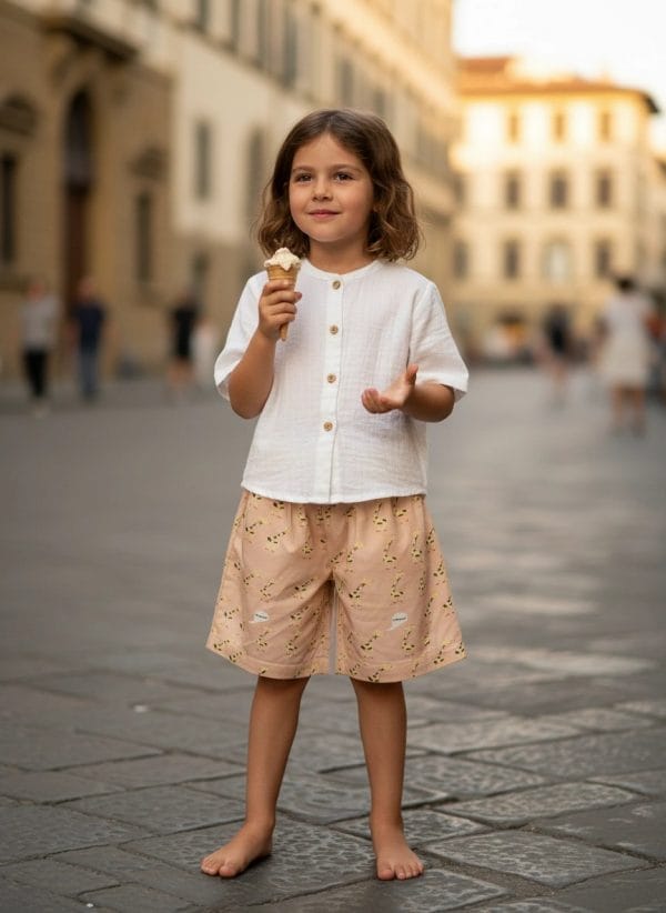 Pantaloncino Giraffe Nuovo Fantasie: animali Una sera d'estate: gelato con gli amici di Farway Milano