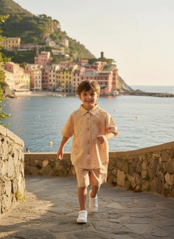 Camicia manica corta Giraffe Fantasie: animali Weekend al lago di Farway Milano