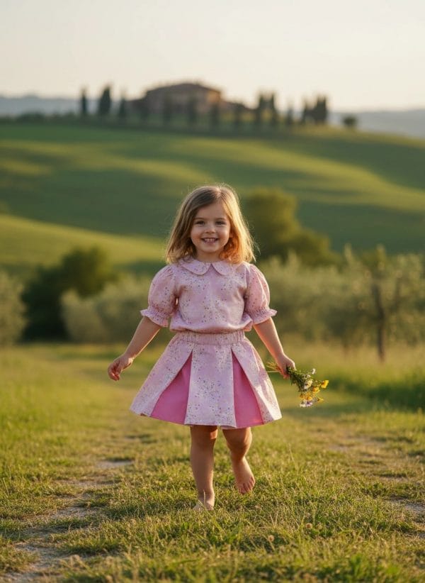 Gonna Masha bicolore Flower Fantasie: natura Weekend al lago di Farway Milano