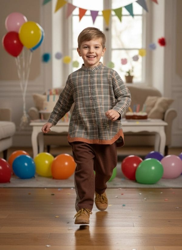 Camicia a scacchi Giallo e ocra Compleanno di Farway Milano