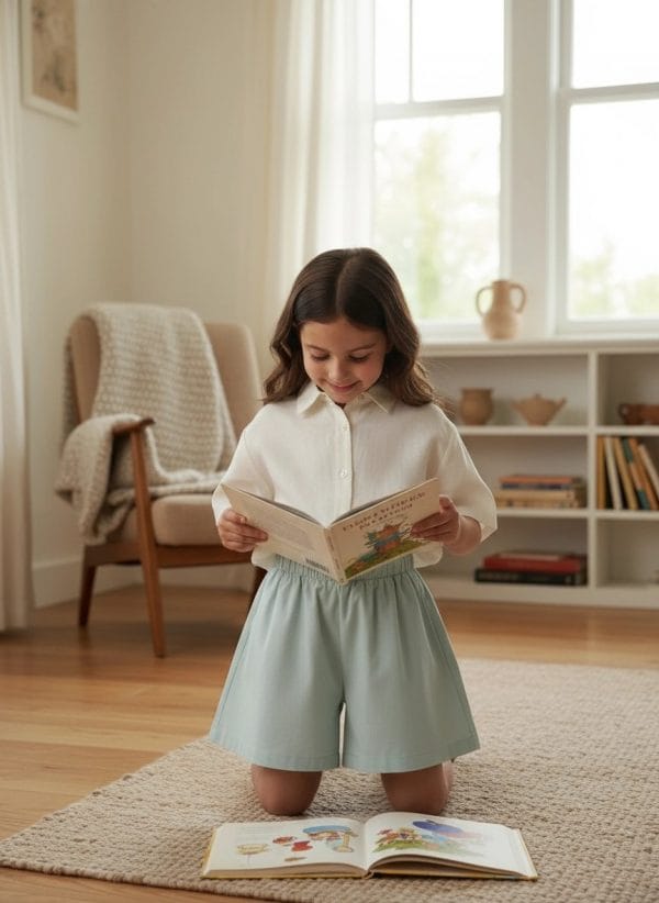 Pantaloncino svasato Popline new Off-white e cloud A casa dei nonni di Farway Milano