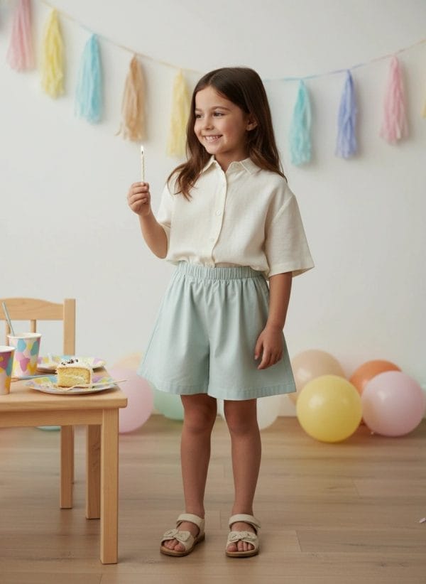 Pantaloncino svasato Popline new Off-white e cloud Compleanno di Farway Milano