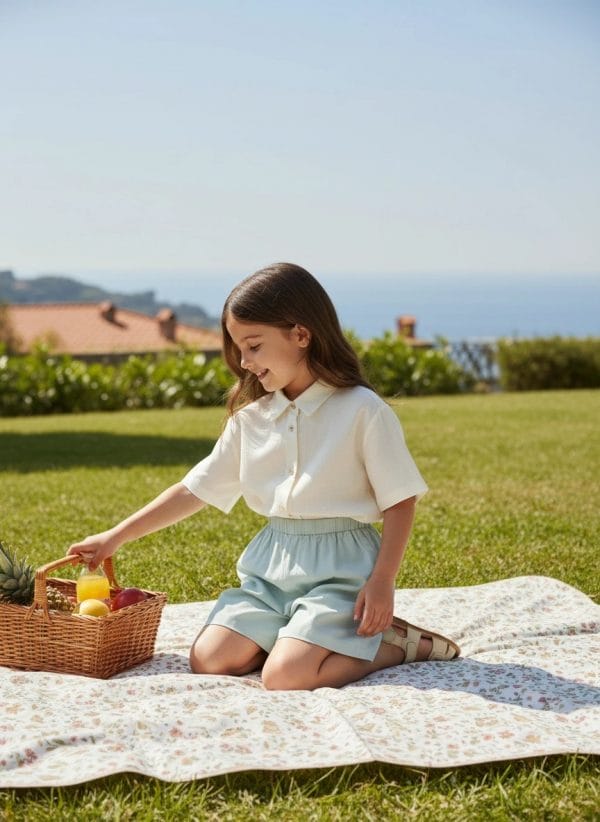 Pantaloncino svasato Popline new Off-white e cloud Picnic al parco di Farway Milano