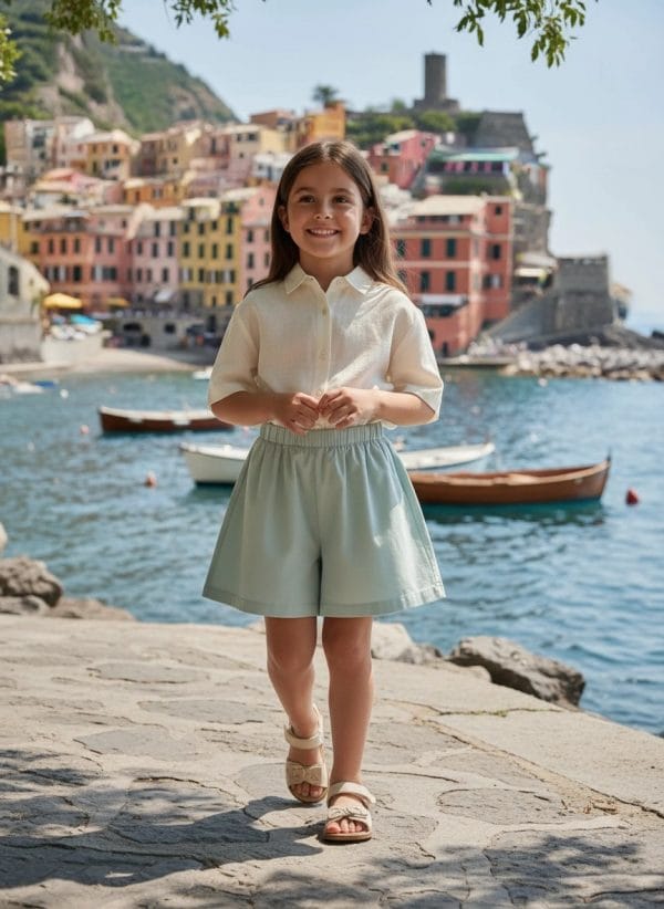 Pantaloncino svasato Popline new Off-white e cloud Weekend al lago di Farway Milano