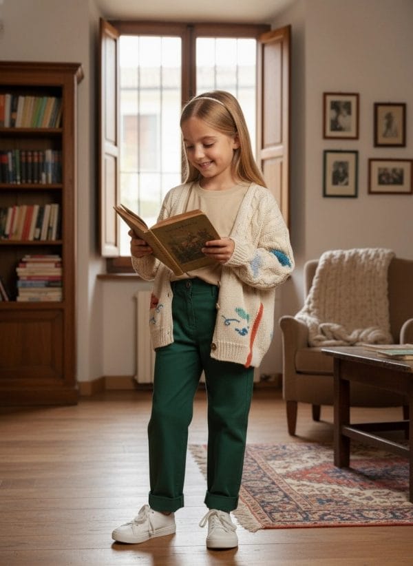 Cardigan fatto a mano Panna e avorio A casa dei nonni di Farway Milano