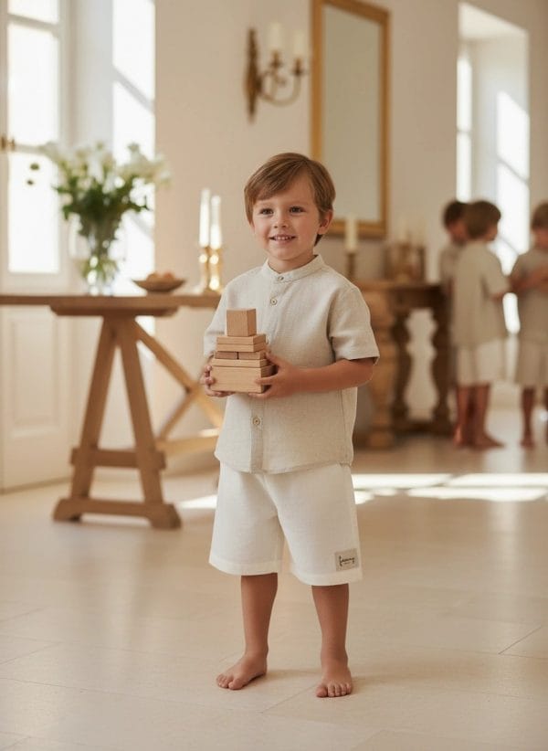 Pantaloncino Capri Panna e avorio Cerimonia in famiglia di Farway Milano