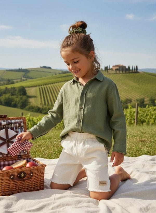 Pantalocino Capri sfilacciato Panna e avorio Picnic al parco di Farway Milano