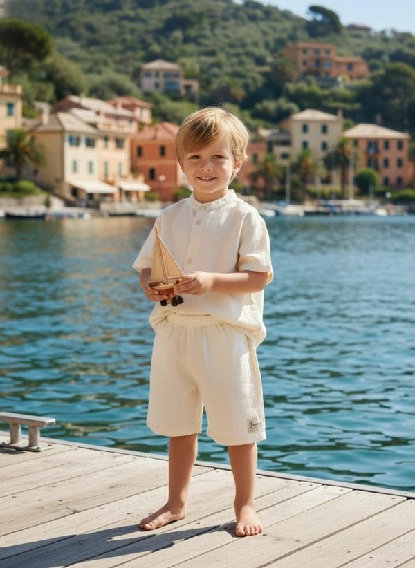 Pantaloncino Capri Panna e avorio Weekend al lago di Farway Milano