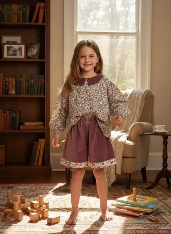 Pantaloncino in velluto Rosa cipria e nude A casa dei nonni di Farway Milano