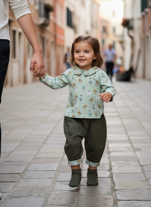 Camicia Fantasia del Bosco Unico Passeggiata con mamma e papa di Farway Milano