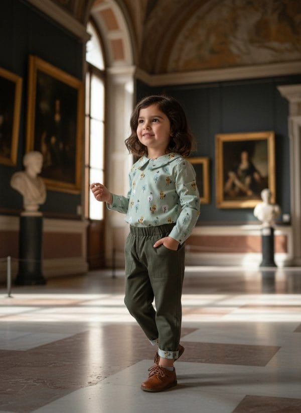 Pantalone Cropped in Gabardina Unico Pomeriggio al museo di Farway Milano