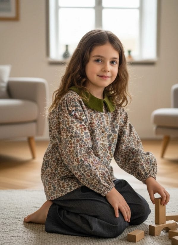 Camicia con colletto in velluto Verde bosco e scuri Il vestito della domenica di Farway Milano
