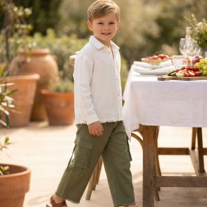 Pantalone Capri Cargo Verde khaki e militare Pranzi semplici ed eleganti di Farway Milano
