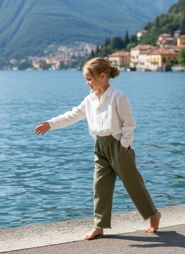 Pantalone Capri sfilacciato Verde khaki e militare Weekend al lago di Farway Milano