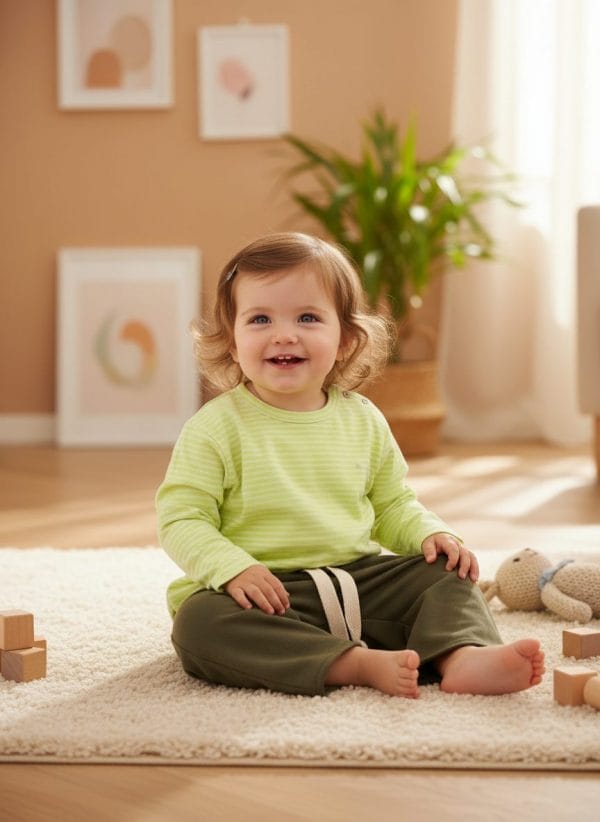 Maglietta a righe Verde salvia e aloe Il vestito della domenica di Farway Milano