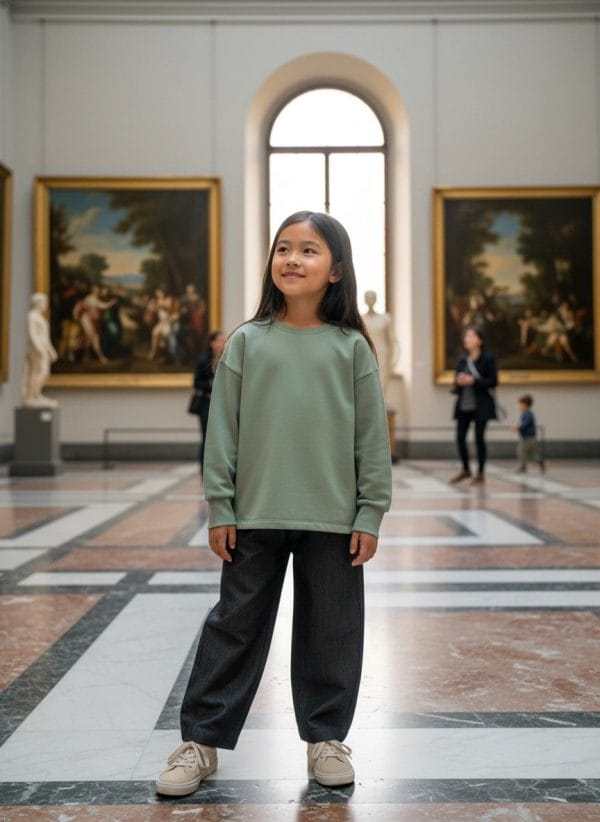 Felpa Lilo Verde salvia e aloe Pomeriggio al museo di Farway Milano