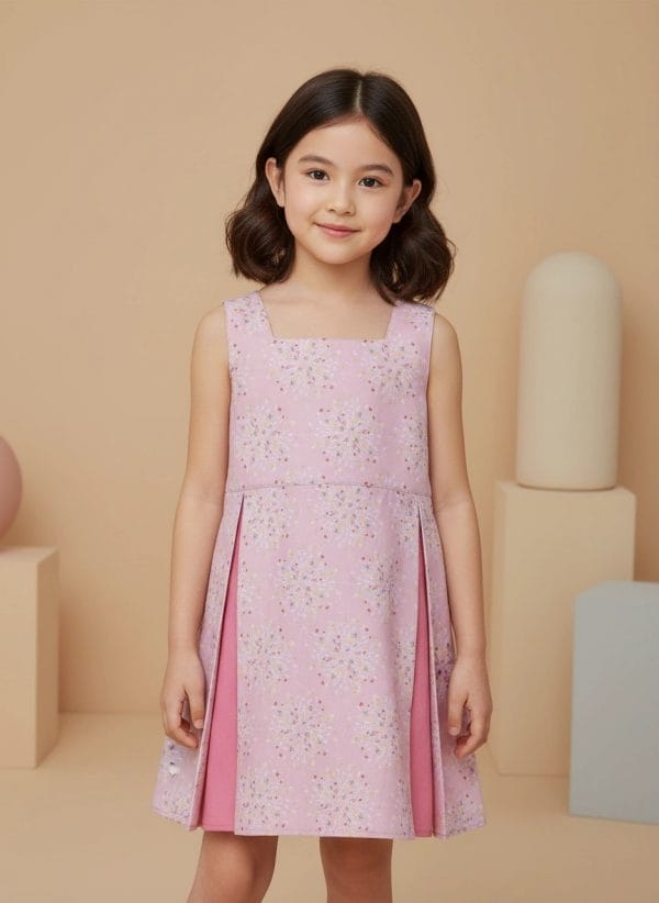 Abito Masha smanicato bicolore Flower Fantasie: natura Front di Farway Milano