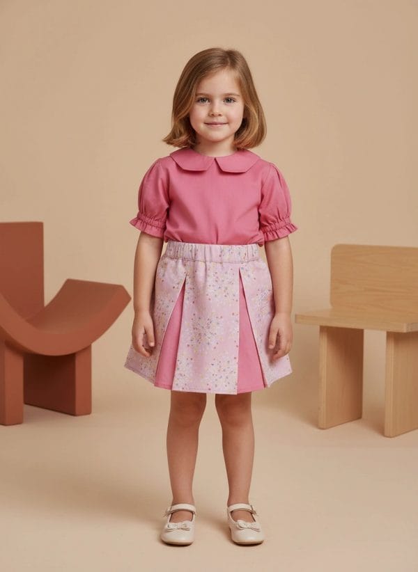 Gonna Masha bicolore Flower Fantasie: natura Front di Farway Milano