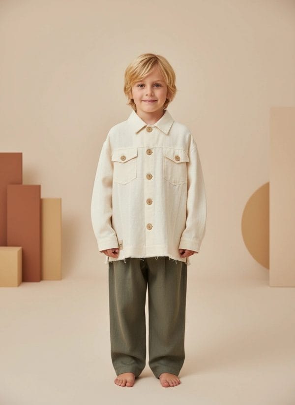 Giacca Lino Bianca Nuova Panna e avorio Front di Farway Milano