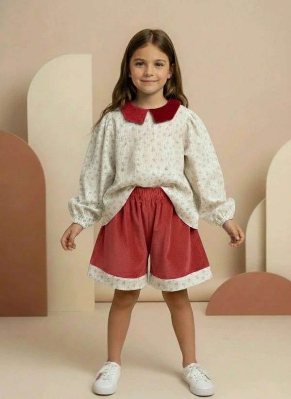 Camicia elegante con colletto Rosso e ciliegia Front di Farway Milano