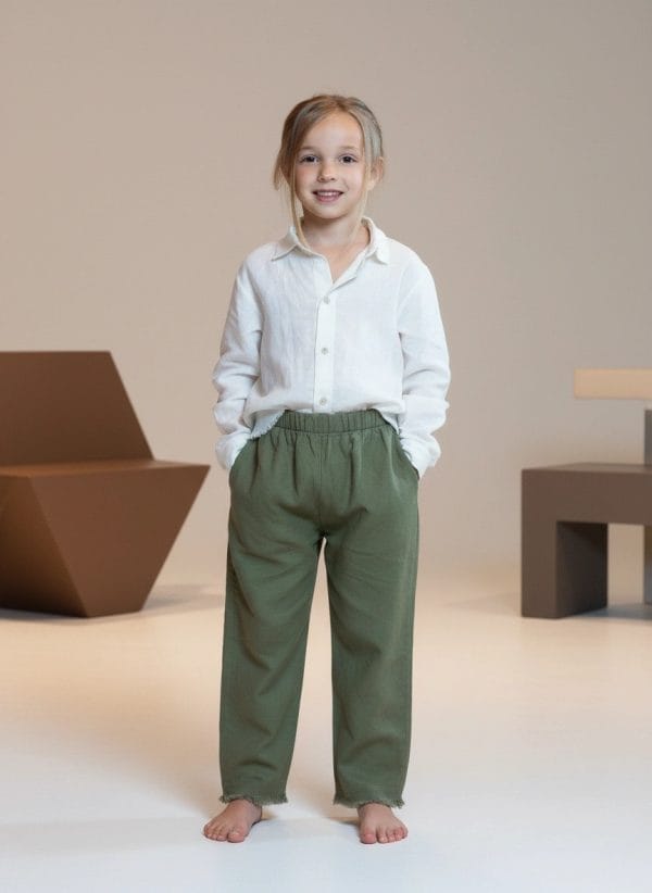 Pantalone Capri sfilacciato Verde khaki e militare Front di Farway Milano