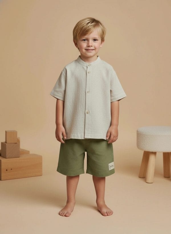 Pantaloncino Capri Verde khaki e militare Front di Farway Milano