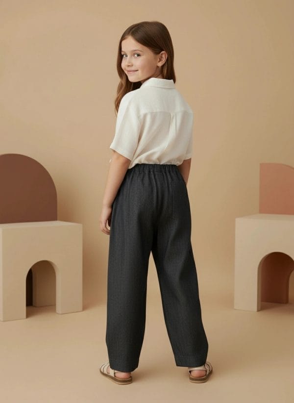 Pantalone denim Azzurro polvere e denim Back di Farway Milano