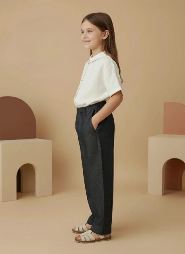 Pantalone denim Azzurro polvere e denim Side di Farway Milano