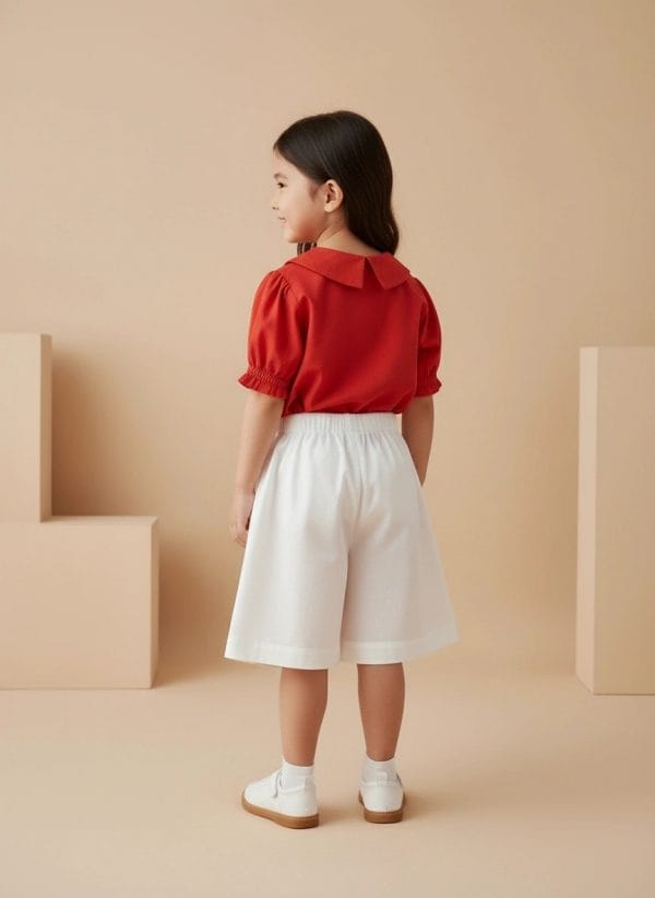 Pantaloncino Voile Nuovo Bianco puro Back di Farway Milano