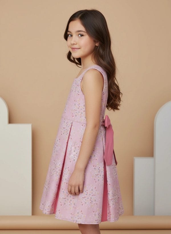 Abito Masha smanicato bicolore Flower Fantasie: natura Side di Farway Milano