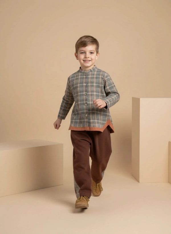 Camicia a scacchi Giallo e ocra In Action di Farway Milano