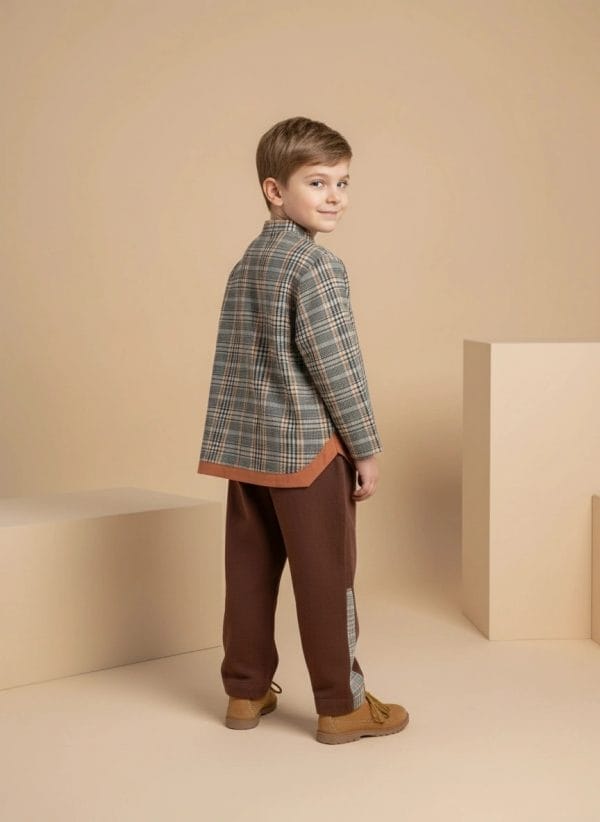 Camicia a scacchi Giallo e ocra Back di Farway Milano