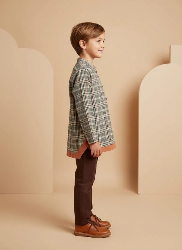 Camicia a scacchi Giallo e ocra Side di Farway Milano