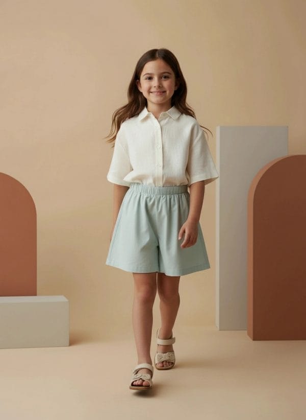 Pantaloncino svasato Popline new Off-white e cloud In Action di Farway Milano